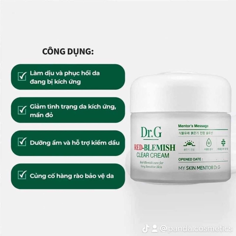 [Có bill]Kem dưỡng cấp nước và làm dịu da Dr.G Red Blemish Clear Cream 70ml | BigBuy360 - bigbuy360.vn