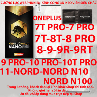 Kính cường lực Webphukien cho Oneplus/One Plus/1+7T/7T Pro/7 Pro/8T/8 Pro/9RT/9 RT/9/9R/8/9 Pro/10 Pro/10T Pro/11