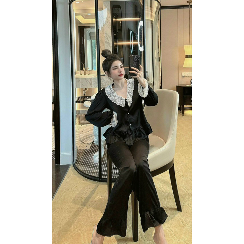 Bộ bèo ren lụa xước thiết kế