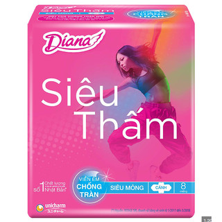 Băng Vệ Sinh Diana Siêu Thấm Mỏng Cánh