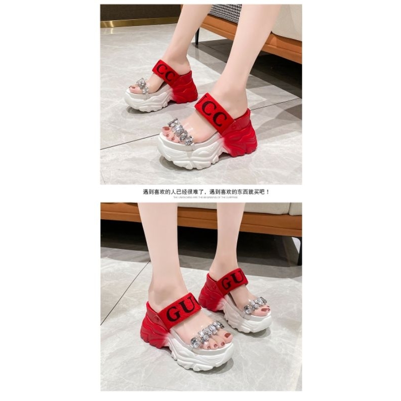 Dép nữ GUCC đính đá siêu xinh đế 9,5 cm
