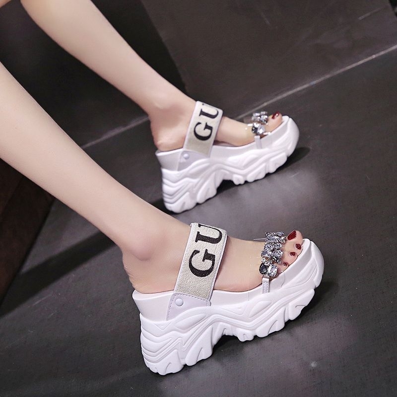 Dép nữ GUCC đính đá siêu xinh đế 9,5 cm