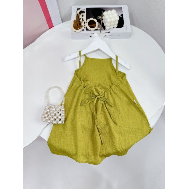 Váy  maxi rút sau xinh điệu bé gái