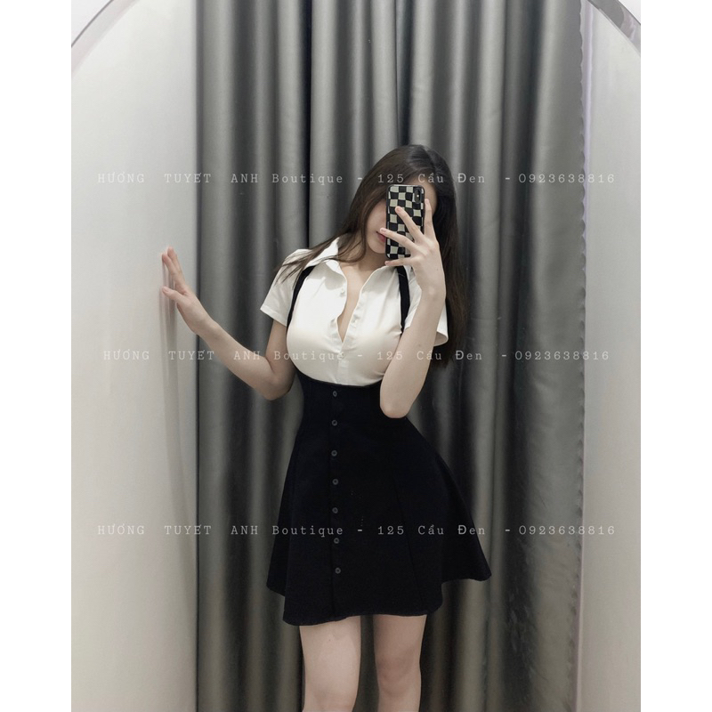 Set đầm yếm xoè kèm sơmi