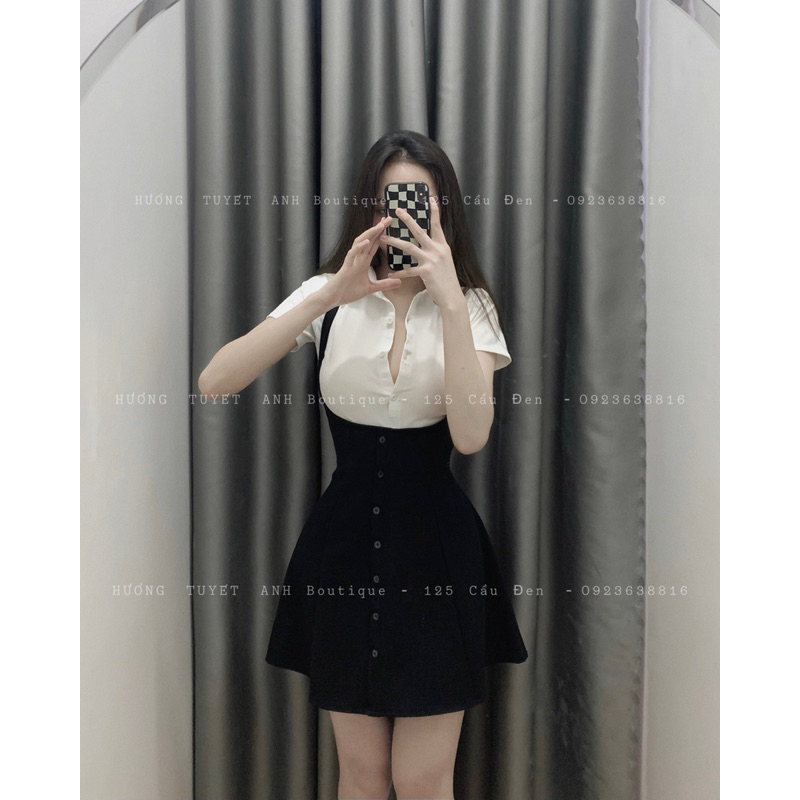 Set đầm yếm xoè kèm sơmi