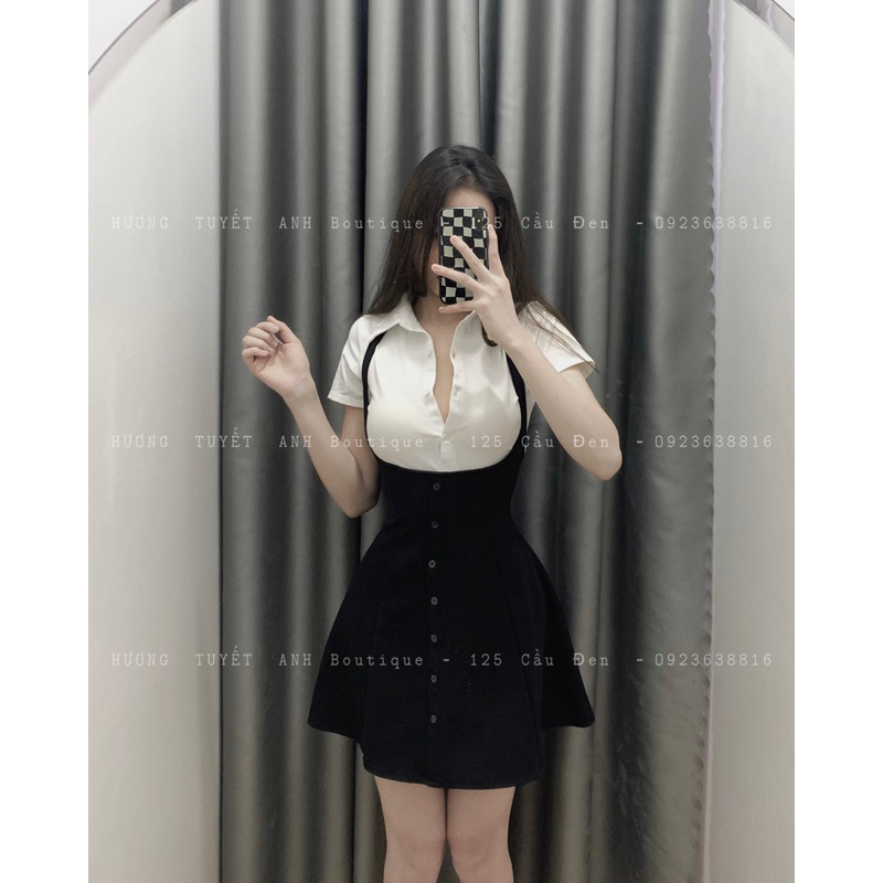 Set đầm yếm xoè kèm sơmi