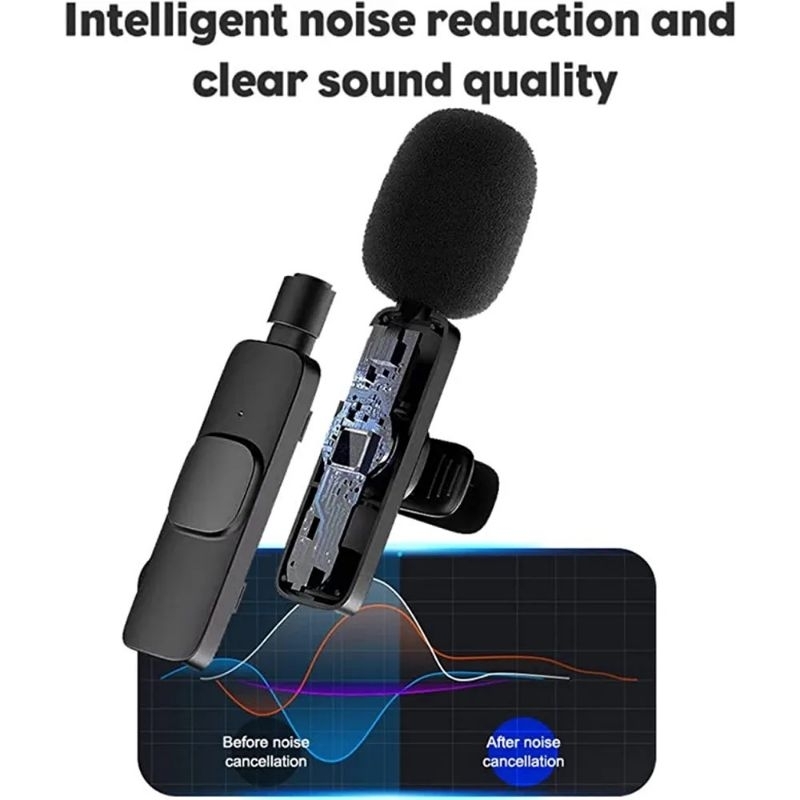 Micro Thu Âm Không Dây K35  Khử Tiếng Ồn Jack 3.5mm.