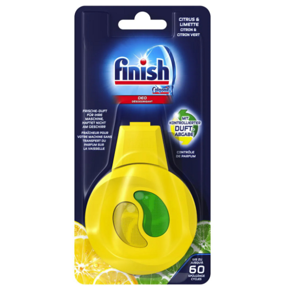 Combo 2 Miếng Tinh Dầu Treo Khử Mùi Máy Rửa Chén Bát Finish 4ml x2 Hương Chanh Hàng Nhập Khẩu Châu Âu