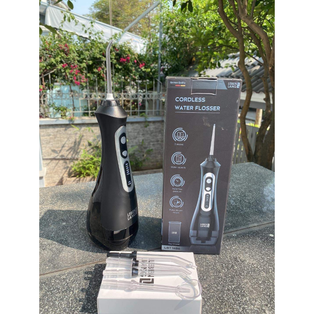 Máy Tăm nước cầm tay Lebenlang LBT1486S 3 chế độ, 5 đầu tăm tặng kèm túi vải bảo hành 24 tháng