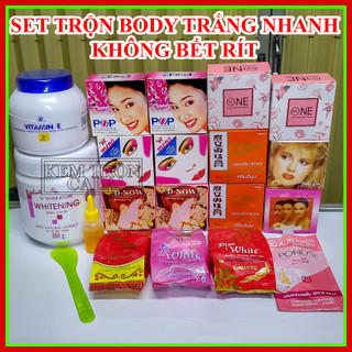 Combo kem tự trộn 19 món trắng da body Whiteing và các phôi kem mặt trắng da toàn thân nhanh chóng sau 7 ngày