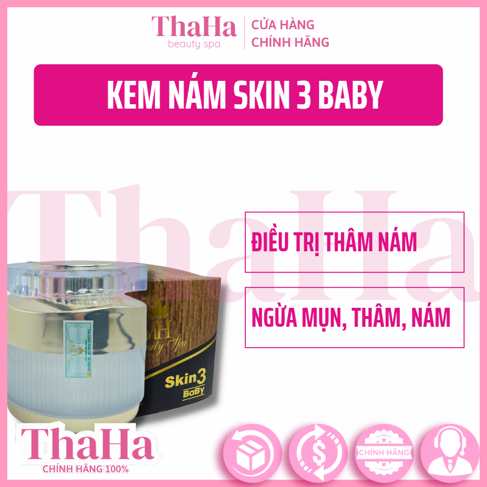 Kem nám Skin 3 baby MH Beauty Spa, tăng sắc tố da, giảm thâm nám, da không đều màu, ngừa mụn