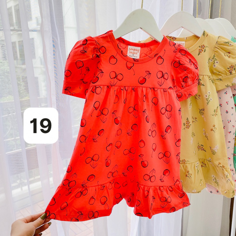 Váy thun cotton tay búp VNXK bé gái