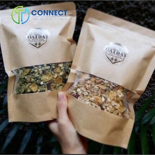 10 túi zip giấy kraft nâu, túi zip đựng thực phẩm kích thước 10cm x 15cm