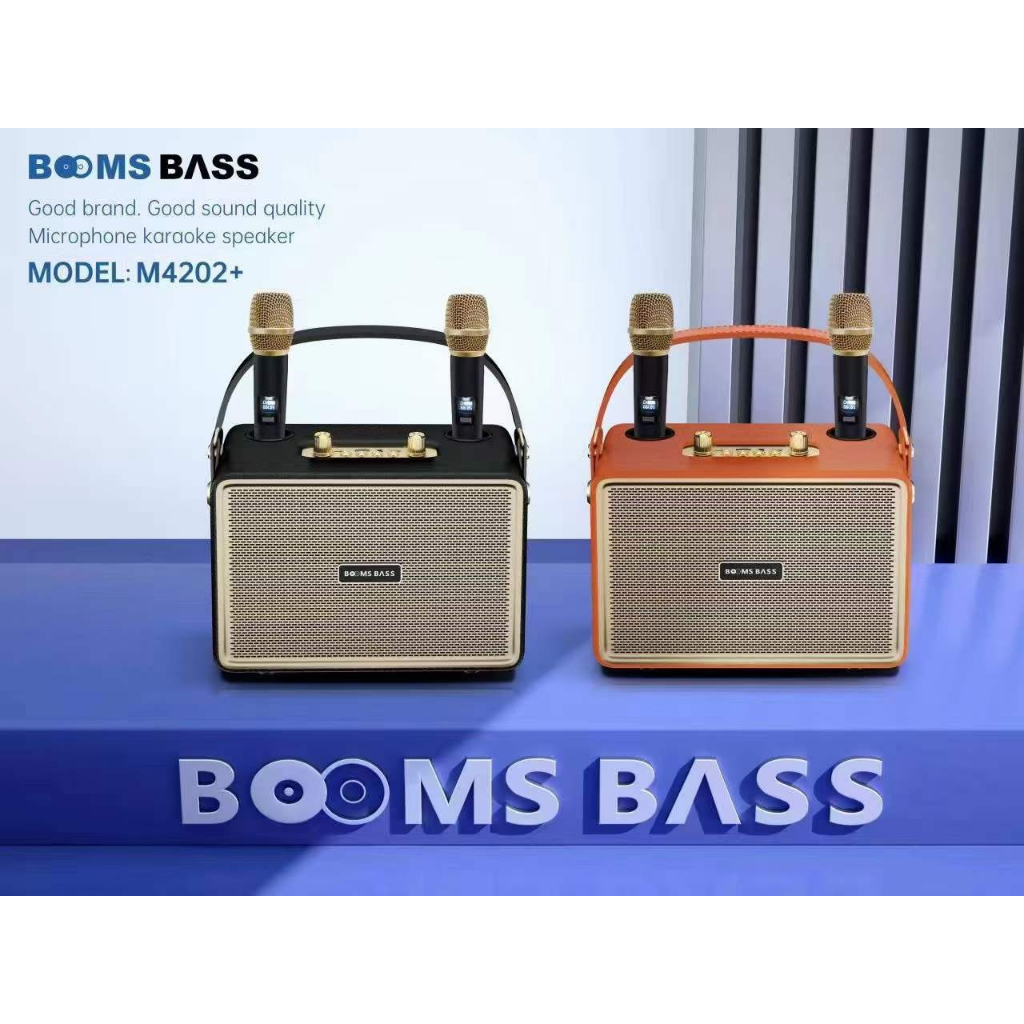 Loa bluetooth BoomBass M4202 kèm 2 micro không dây xách tay công xuất 20W, âm thanh trầm ấm, bass căng- LinkeeTech