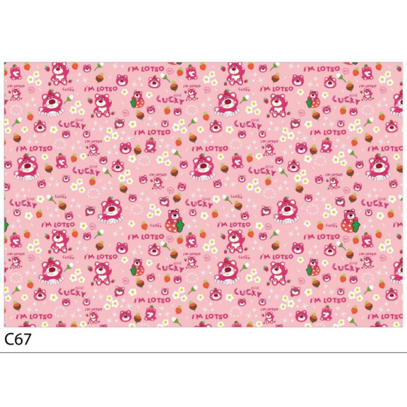 10 tờ giấy gói quà hình gấu dâu