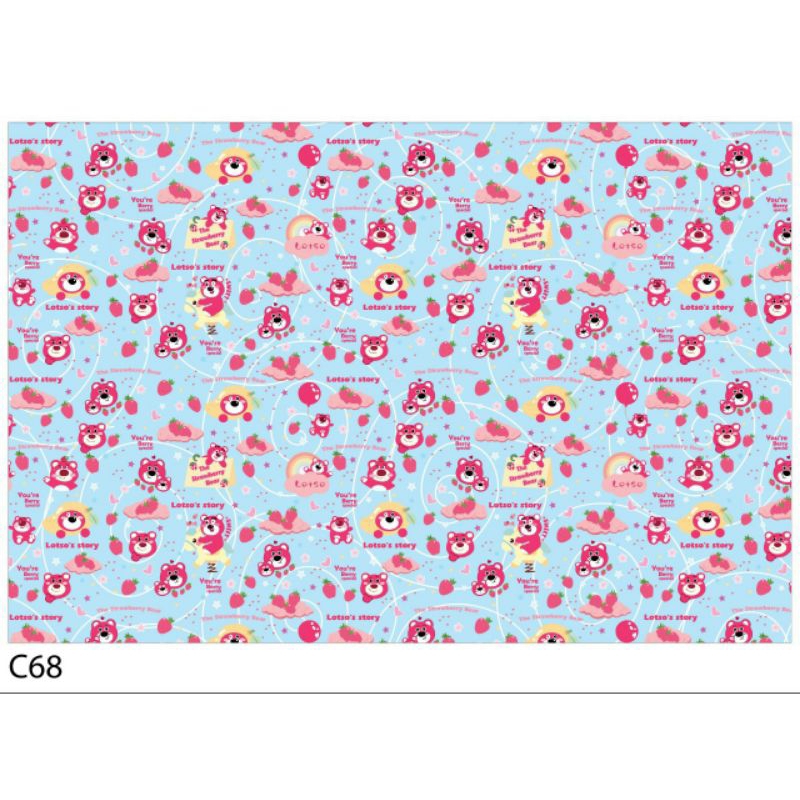 10 tờ giấy gói quà hình gấu dâu