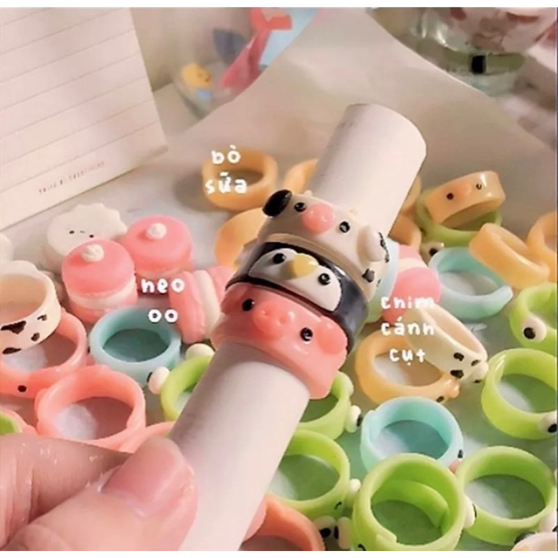 Nhẫn đất sét HANDMADE hình thú cutiii  ~BobboStore🥕