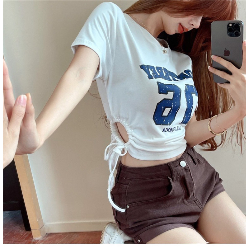 ÁO KIỂU ÔM RÚT DÂY EO SỐ 76 croptop