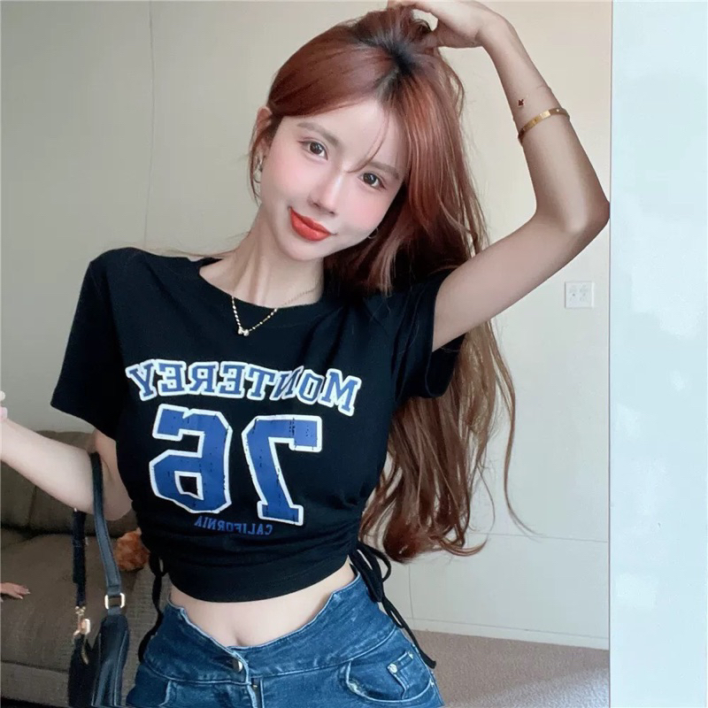ÁO KIỂU ÔM RÚT DÂY EO SỐ 76 croptop