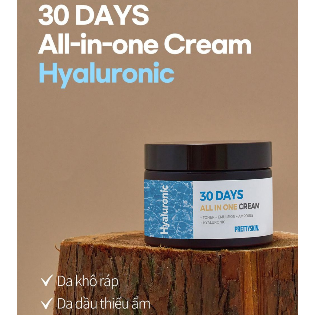 Kem Dưỡng Da Prettyskin 30 Day All In One Hyaluronic Cream 100ml