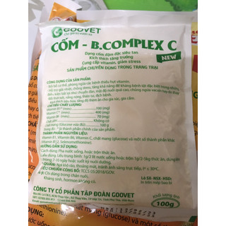 B Complex cốm siêu tan 100g. Cung cấp vitamin, giảm stress cho vật nuôi