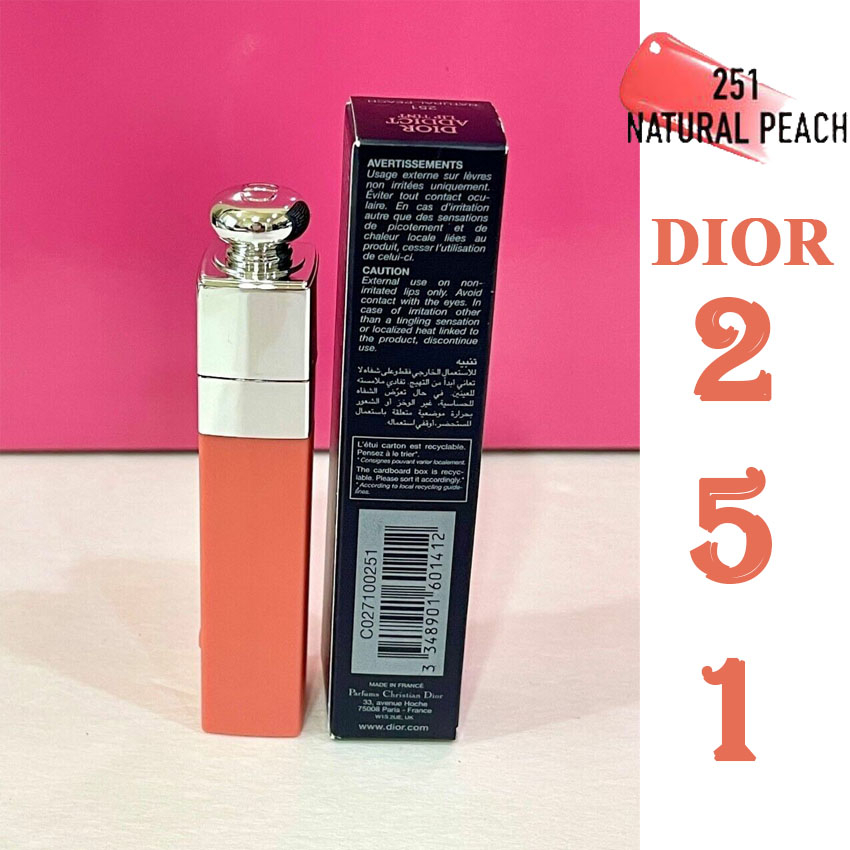 Son Dior 251 Tattoo Lip Tint,màu cam đào,Full Box,Túi+Hộp,Màu bám lâu lên đến 12h,Dưỡng ẩm lên đến 24h.