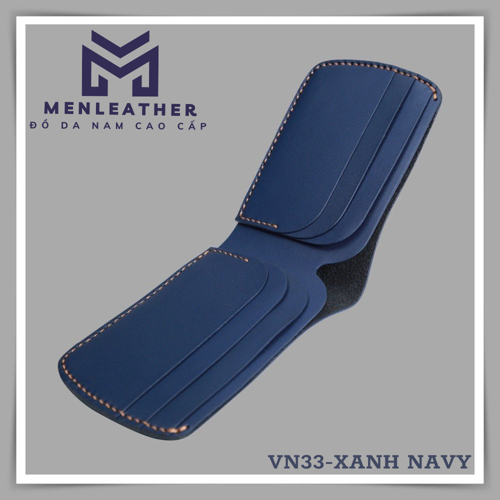 Ví Da Nam Ngang Da Bò Thật Nhỏ Gọn Nhập Khẩu May Thủ Công Thời Trang Cao Cấp VN33- BH 12 Tháng