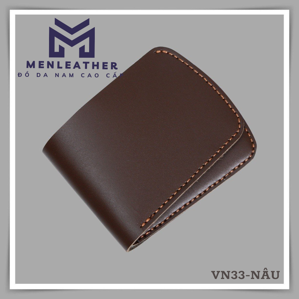 Ví Da Nam Ngang Da Bò Thật Nhỏ Gọn Nhập Khẩu May Thủ Công Thời Trang Cao Cấp VN33- BH 12 Tháng