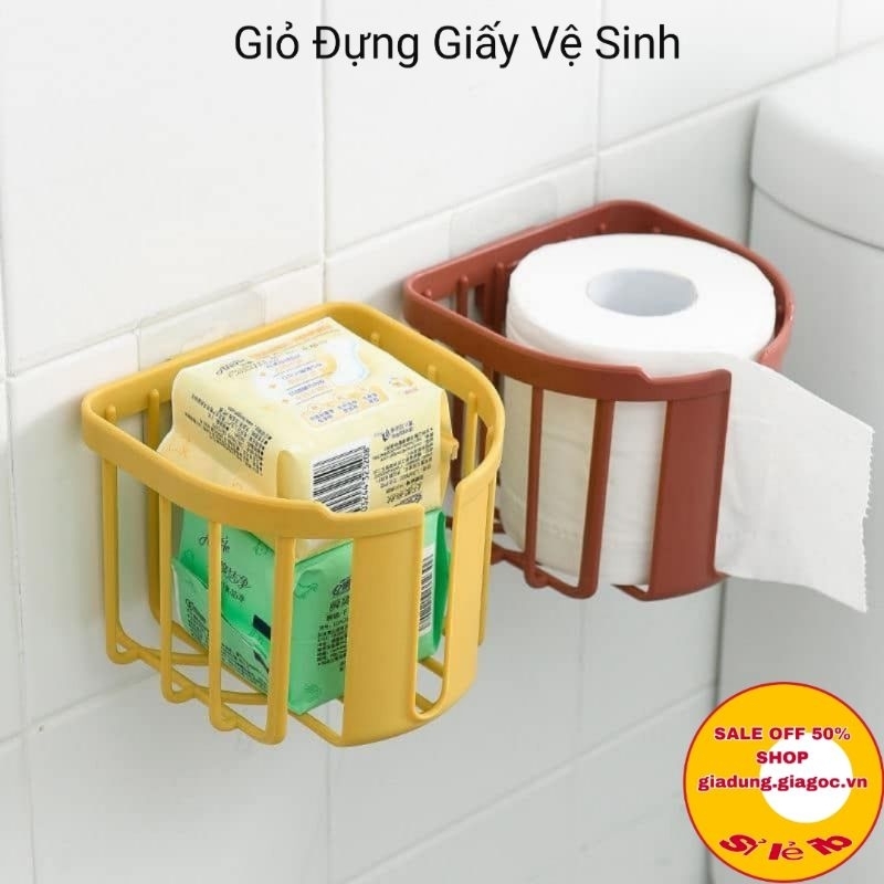 Giỏ Đựng Giấy Vệ Sinh , Giá Treo Dán Tường Siêu Chắc , Tiện Dụng.
