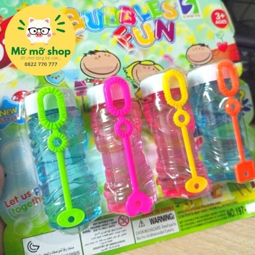 VÌ 4 CHAI Đồ chơi thổi bong bóng xà phòng an toàn xài lâu hết - Đồ chơi Nhà Mỡ