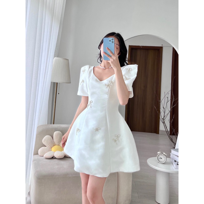Đầm Form A Dáng Xoè Gợi Cảm Thanh Lịch, Thiết Kế Từ Nhà Molina, Phù Hợp Đi Tiệc, Đi Làm