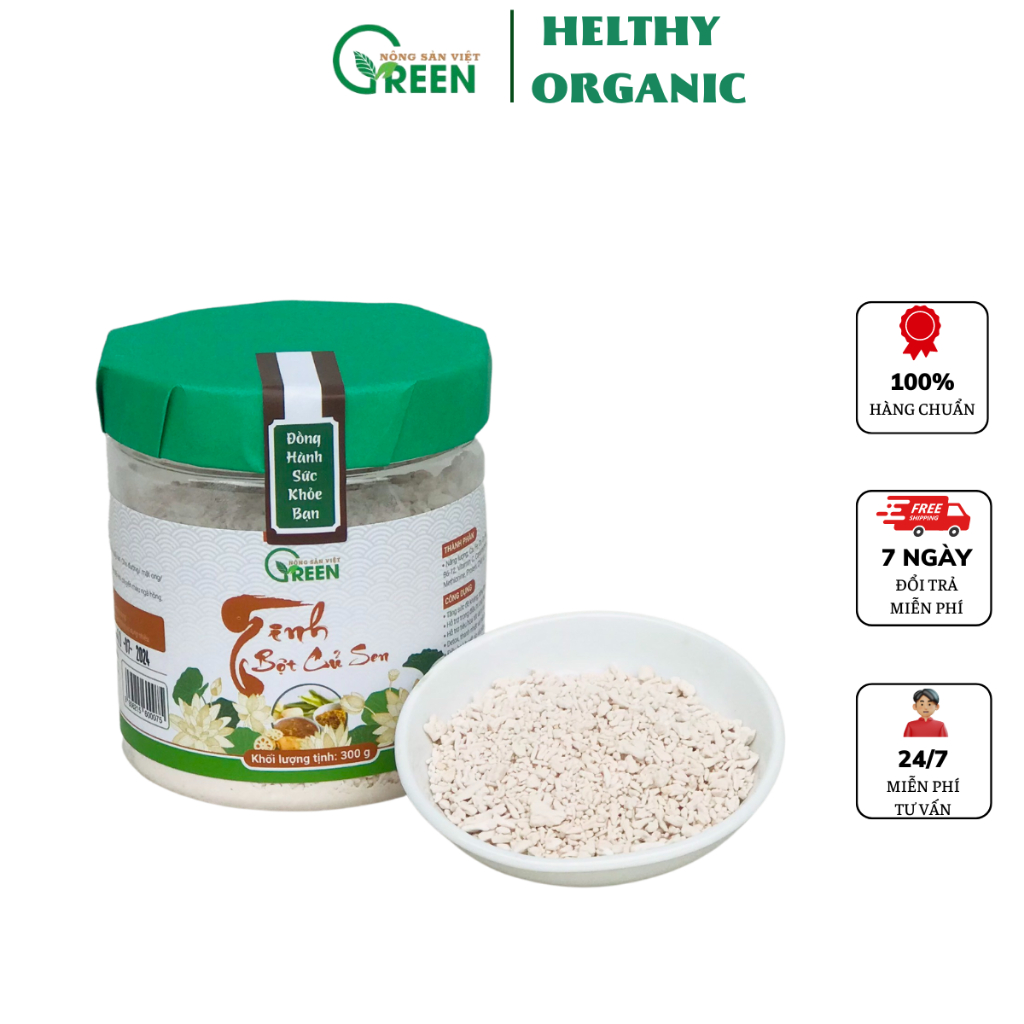 Tinh bột củ sen bột củ sen nguyên chất (TẶNG LỚN TRÀ CỦ SEN VÀ SÉT HẠT GRANOLA) VietGreen trực tiếp sản xuất