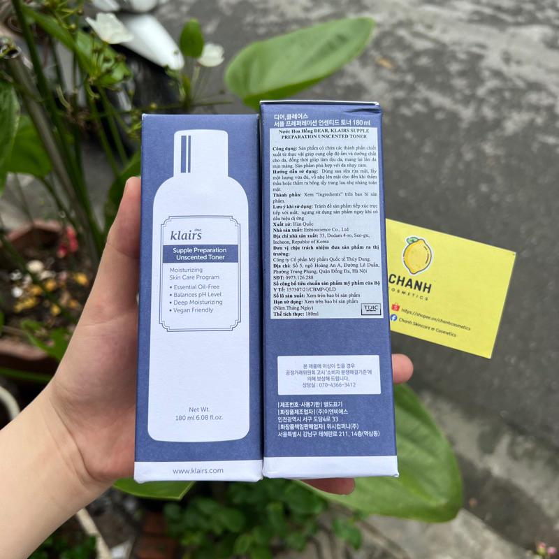 Toner Klairs - Nước Hoa Hồng Klairs Dưỡng Ẩm - 180ml không mùi và có mùi