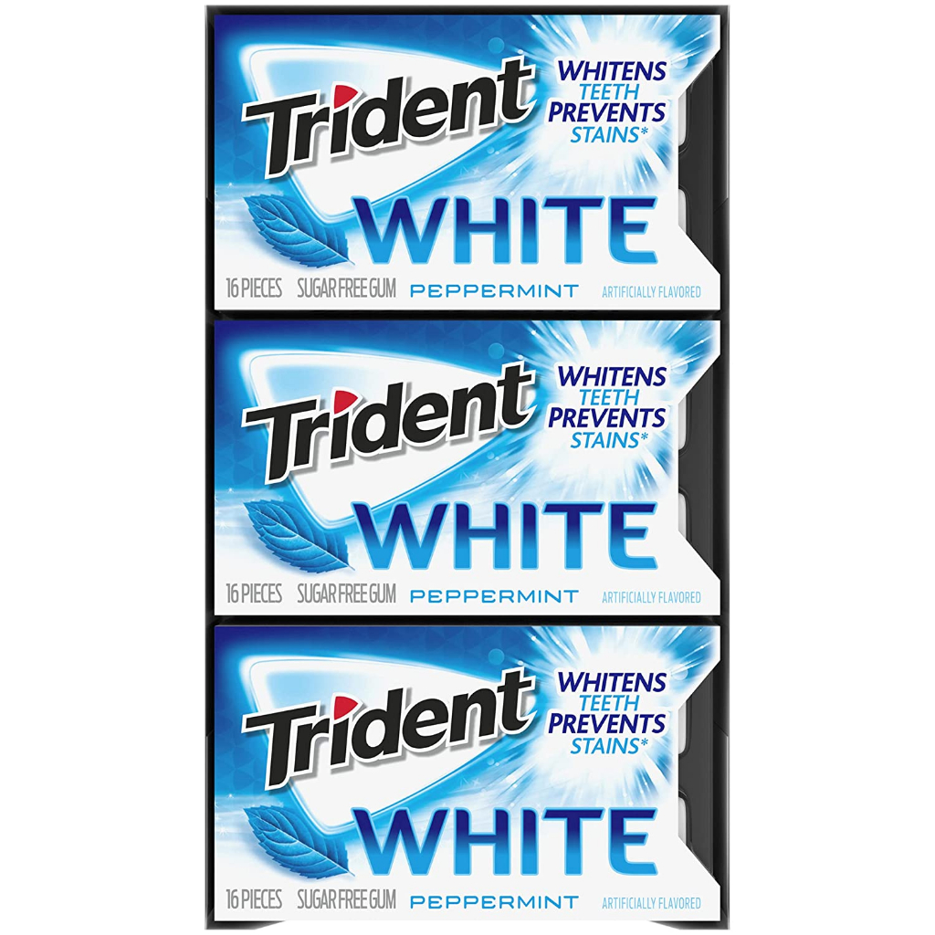Kẹo cao su không đường của Mỹ Trident White Peppermint Sugar Free Gum/Trident Cinnamon Sugar Free Gum