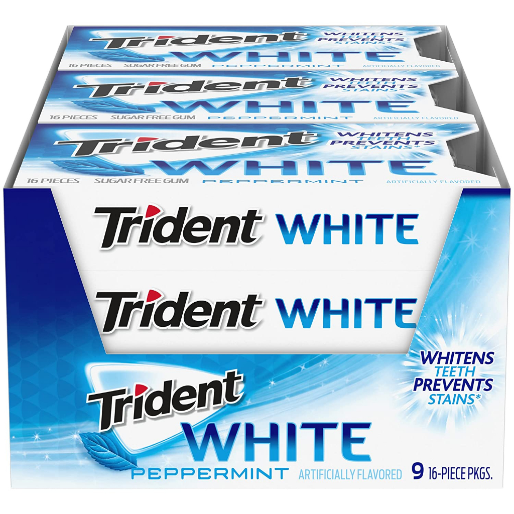 Kẹo cao su không đường của Mỹ Trident White Peppermint Sugar Free Gum/Trident Cinnamon Sugar Free Gum