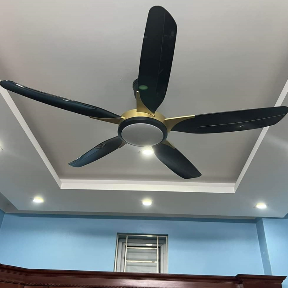 Quạt trần 5 cánh hiện đại Z09 Trang trí phòng khách,động cơ DC lõi đồng sải cánh 1m4 đèn led 3 chế độ sáng