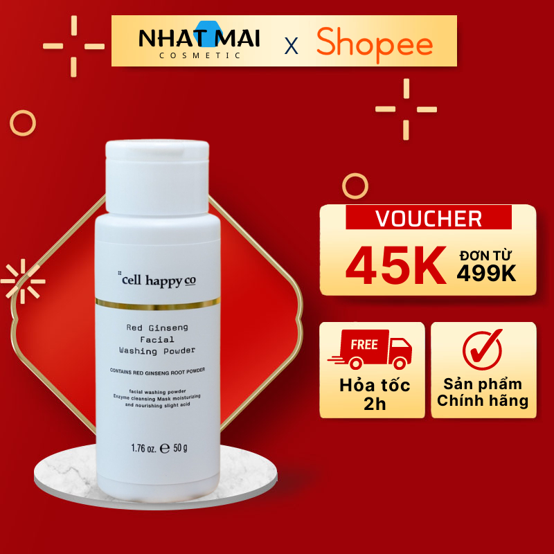 Bột rửa mặt hồng sâm Cell Happy Co dành cho da dầu mụn, nâng tone da - 50g