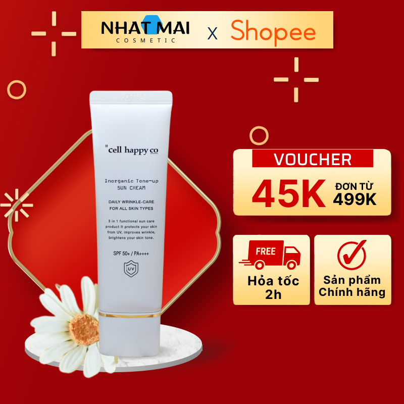 Kem chống nắng Cell Happy Co 3in1 bảo vệ da - nâng tone - chống lão hóa - 50ml