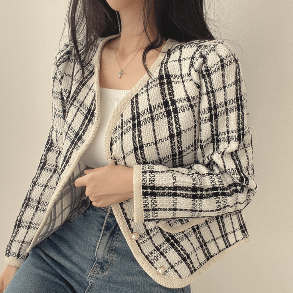 Kh5|Áo khoác blazer nữ hàn quốc croptop dài tay mùa hè thanh lịch đi biển, công sở gd_order