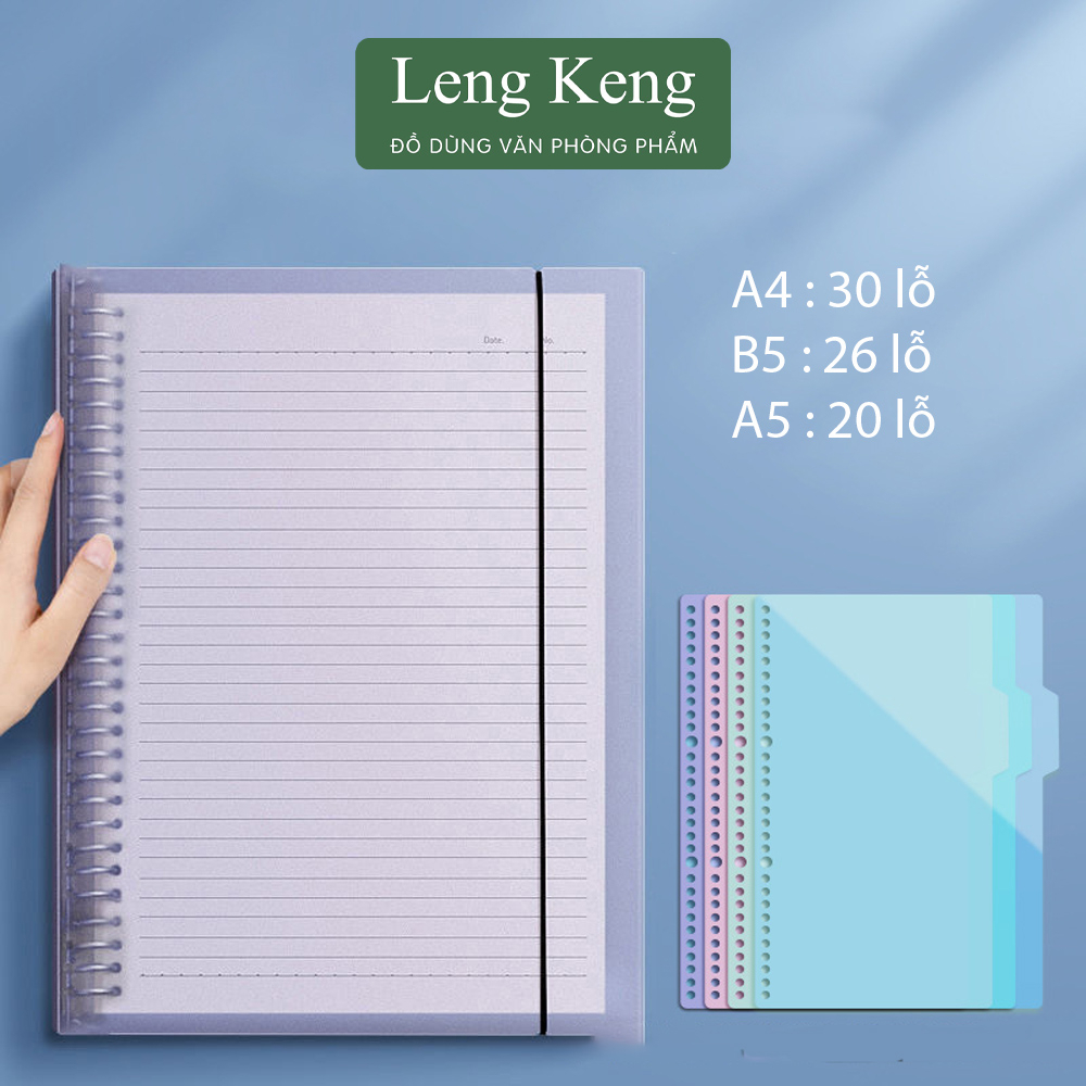 Sổ còng Leng Keng bìa sổ còng màu pastel A4 A5 B5 binder còng sắt làm sổ tay, sổ ghi chép, take notes, bujo.