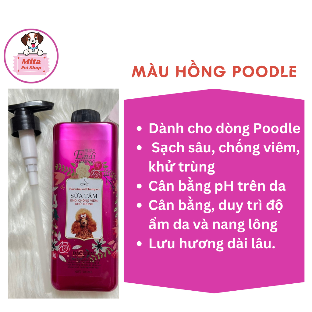 Sữa tắm Essential Endi 500ml Chuyên Dụng Cho Từng Loại Lông Chó Mèo