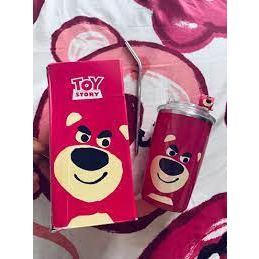 Bình Giữ Nhiệt Gấu Hống🍀FREESHIP🍀Ly Nước Gấu Dâu - Cốc Giữ Nhiệt Gấu Lotso Hồng Kèm Ống Hút