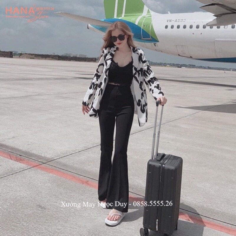 Quần tây ống loe công sở hack chân dài miên man