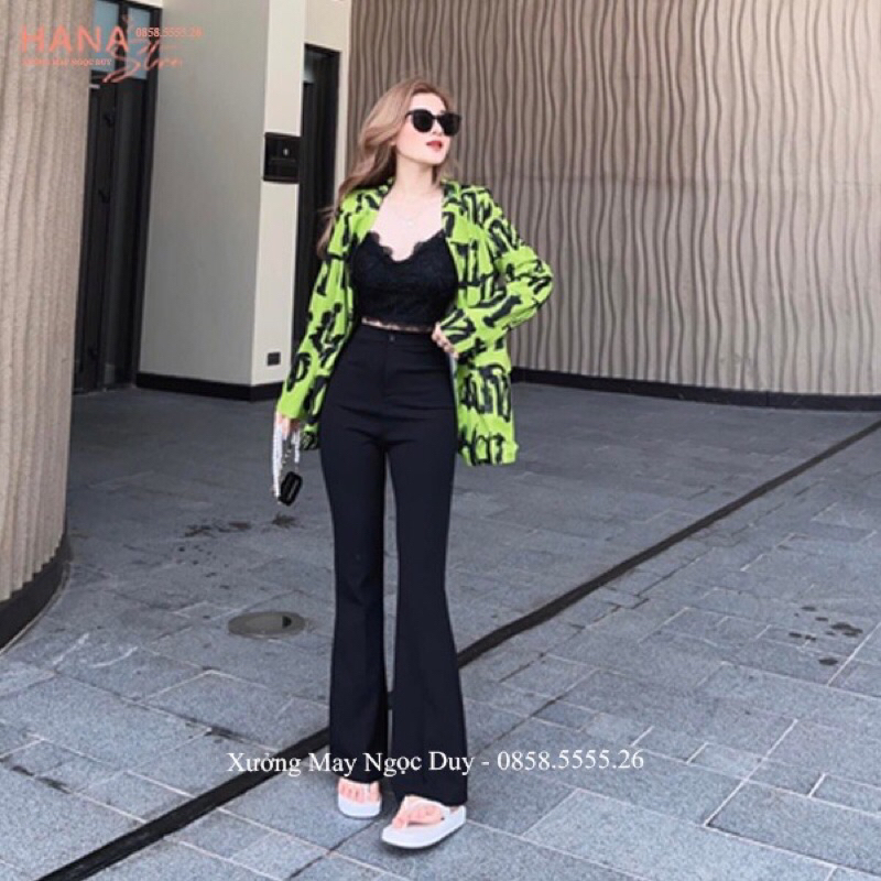 Quần tây ống loe công sở hack chân dài miên man