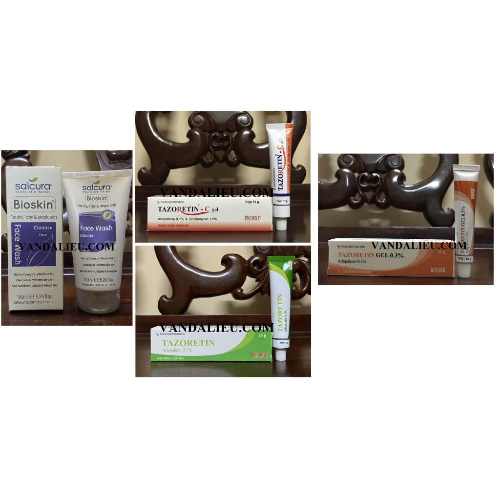 SỮA RỬA MẶT BIOSKIN FACE WASH 150ML, KEM BÔI MỤN TAZORETIN C, 0,3, 0,1