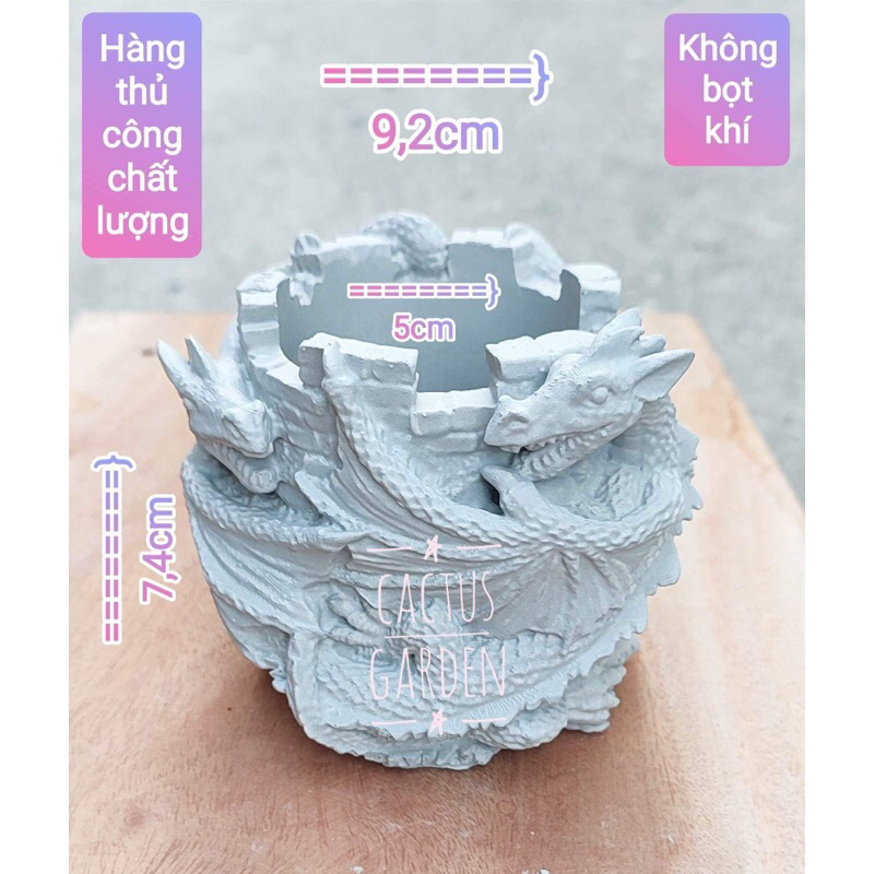 chậu xi măng rồng ôm tòa thành