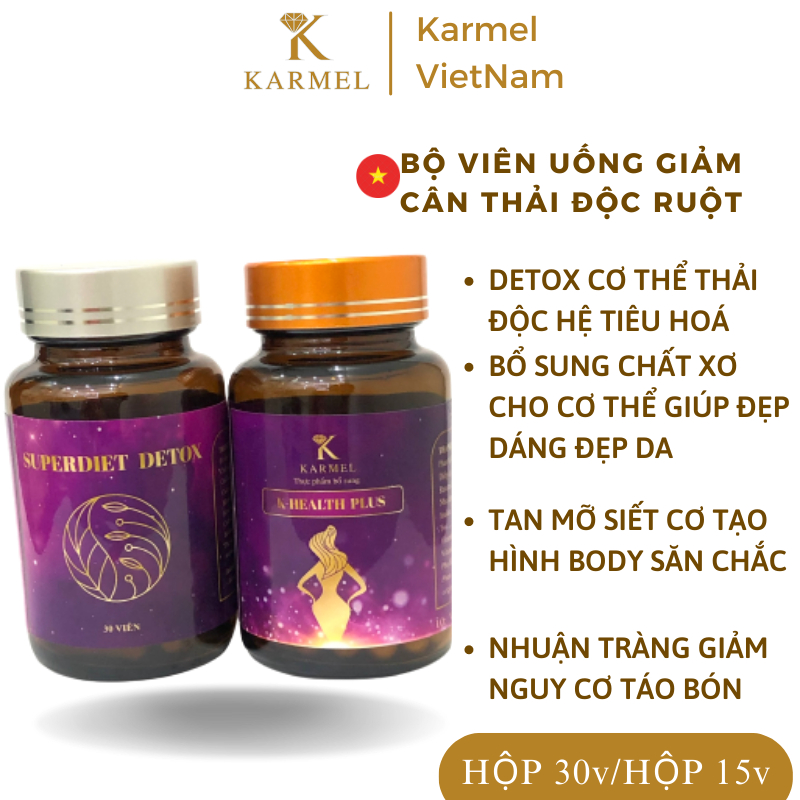 Viên Uống Giảm Cân Giảm Béo Thải Độc Tan Mỡ Siết Cơ Tạo Hình Boby Giúp Da Trắng Sáng Săn Chắc Đẹp Da Đẹp Dáng Karmel