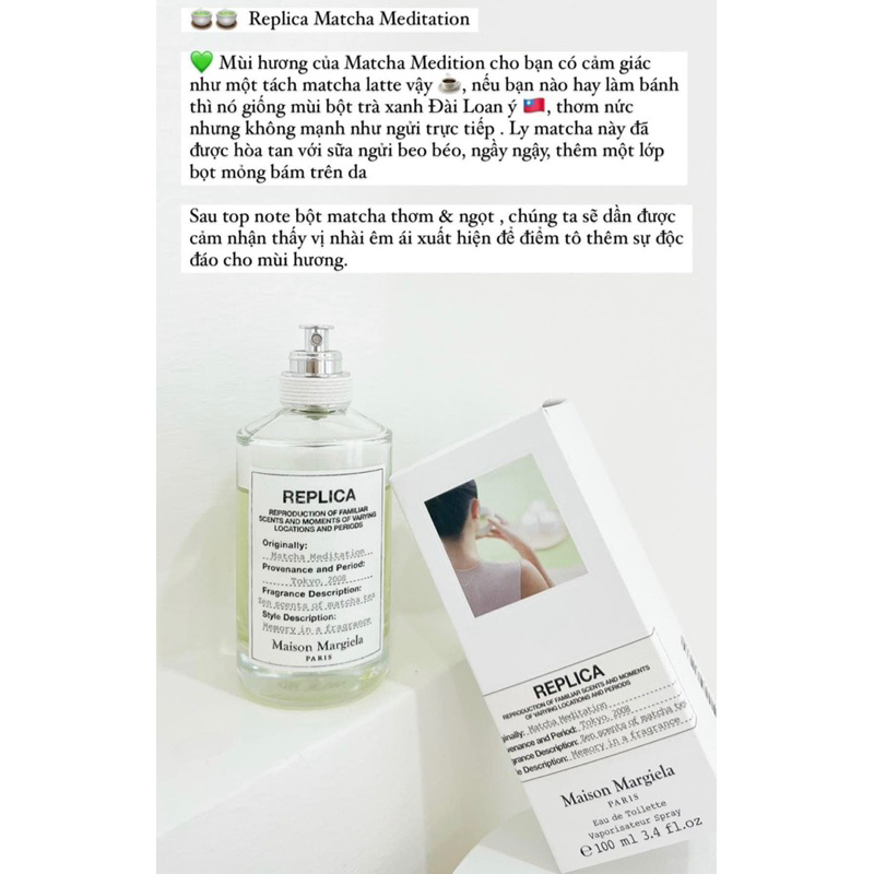 Nước hoa Rep li ca Matcha hương thơm mát quyến rũ 10ml dạng xịt