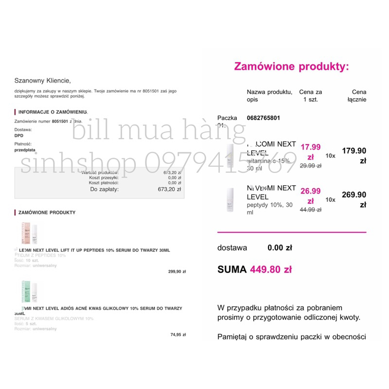 Serum Niacinamide 15% Giảm Mụn Sáng Da hàng nộii địaa Ba Lan 30ml