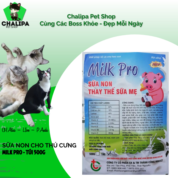 Sữa Bột Bổ Sung Chất Dinh Dưỡng Cho Thú Cưng Milk Pro - Túi 100G